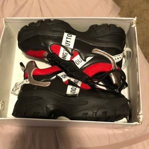 Laced up chunky sole trainers